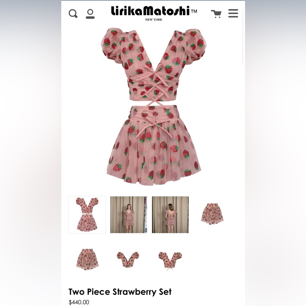 Lirika Matoshi two piece strawberry set, S